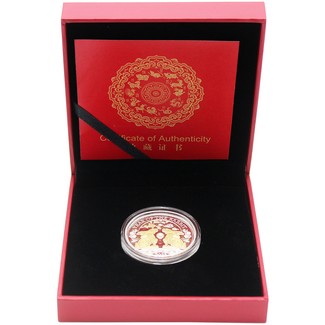 2023 $10 Fiji Lunar Series Year of Rabbit 1oz Silver Proof Coin 24k Gold Plating & Natural Pearl