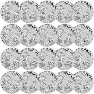 2023 P $1 Australia 1 oz Silver Kookaburra Brilliant Uncirculated in Capsule (Roll of 20 Coins)