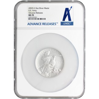 (2023) United States Army 2.5 oz. Silver Medal NGC MS70 Advance Releases