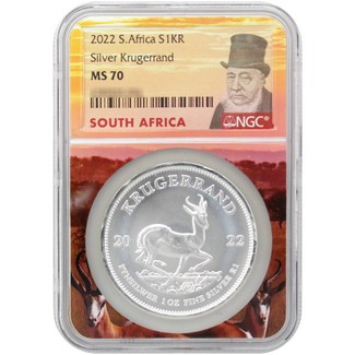 2022 South Africa Silver Krugerrand NGC MS70 NGC Kruger Core