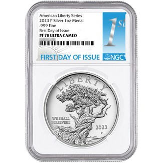 2023 P 1oz American Liberty Series Silver Proof Medal NGC PF70 UC FDI 1st Label
