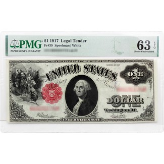 1917 $1 United States Legal Tender Note PMG 63 EPQ