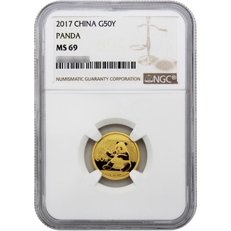 2017 China 3 Gram Gold Panda NGC MS69 Brown Label