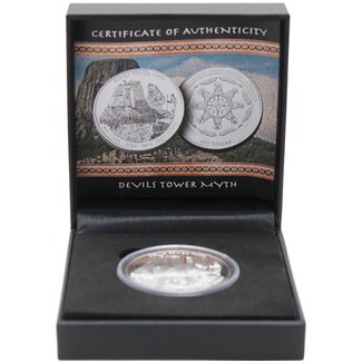 2024 $1 Oglala Lakota Sioux Nation 1oz Silver Proof Native American Series Devils Tower Myth Coin