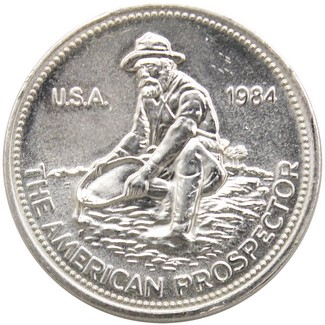 1980's Dated Engelhard 1 oz .999 Silver Round "The American Prospector"