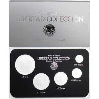 2024 Mexico Silver Libertad BU Set 5pc in Acrylic Holder