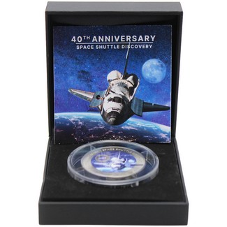 2024 2 Cedis Ghana 1oz Colorized Titanium 40th Anniversary Space Shuttle Discovery Coin