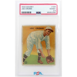 1933 Goudey Joe Cronin PSA G+ 2.5 Card #109