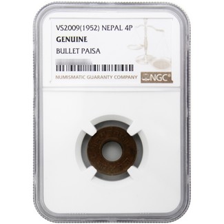 Nepal 4 Paisa NGC Genuine