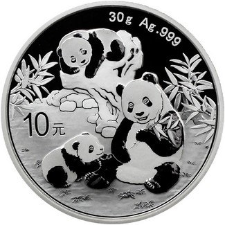 2025 China 30g Silver Panda BU in Cap