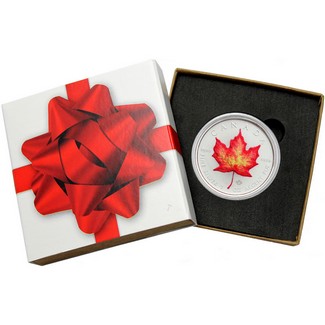 2025 Canada 1oz Silver Maple Leaf BU Enameled in Gift Box