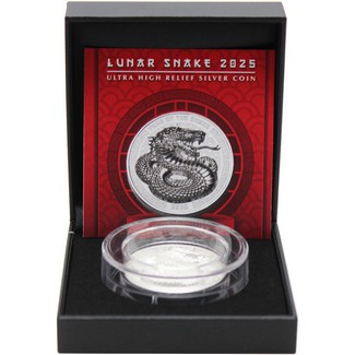 2025 $2 Fiji 1oz Silver Ultra High Relief Year of the Snake BU Condition in OGP