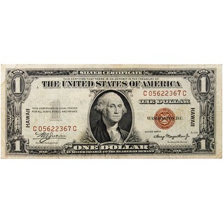 Series 1935 $1 Hawaii Silver Certificate in Average Circulated Condition