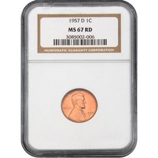 1957-D Lincoln Cent NGC MS-67 RD