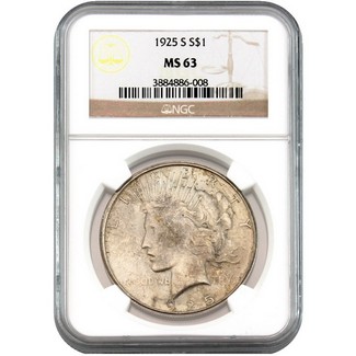 1925-S Peace Dollar NGC MS-63