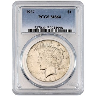 1927 Peace Dollar PCGS MS-64 (Mintage 848,000)