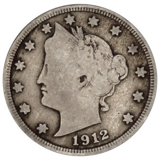 1912-S V-Nickel Good + (Key Date)