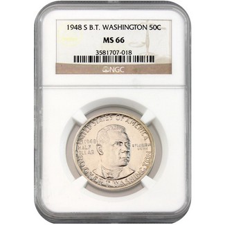 1948-S Booker T Washington Commem Half Dollar NGC MS-66