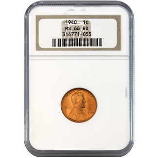 1940 Lincoln Cent NGC MS-66 RD