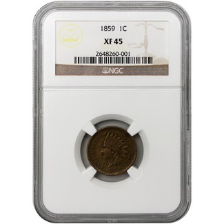 1859 Indian Head Cent NGC XF-45
