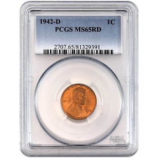 1942-D Lincoln Cent PCGS MS-65 RD