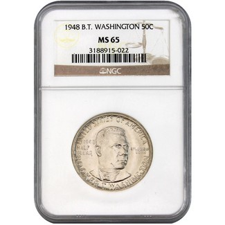 1948 Booker T Washington Commem Half Dollar NGC MS-65