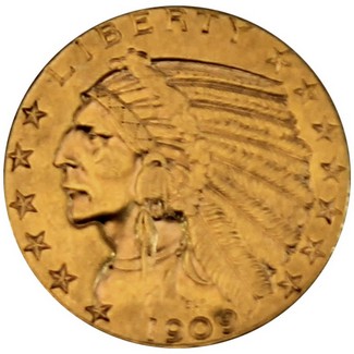 1909-D $5 Gold Indian XF/AU