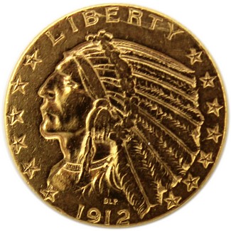1912 $5 Gold Indian XF/AU