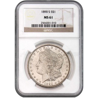 1890-S Morgan Dollar NGC MS-61