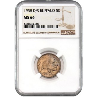 1938-D/S Buffalo Nickel NGC MS-66