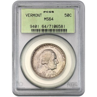 1927 Vermont Commem Half Dollar PCGS MS-64