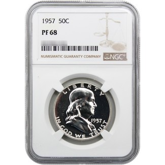 1957 Proof Franklin Half Dollar NGC PF-68