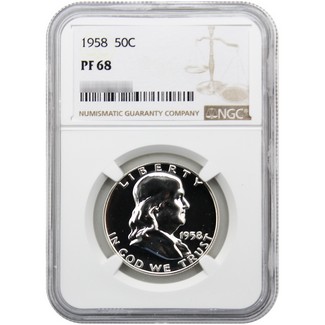 1958 Proof Franklin Half Dollar NGC PF-68