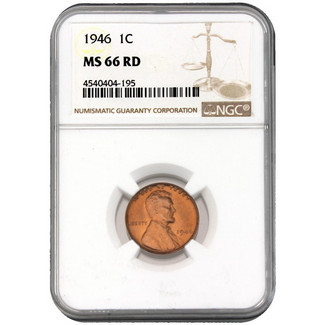 1946 Lincoln Cent NGC MS-66 RD