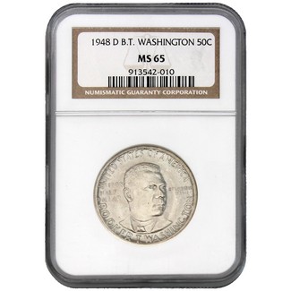 1948-D Booker T Washington Commem Half Dollar NGC MS-65