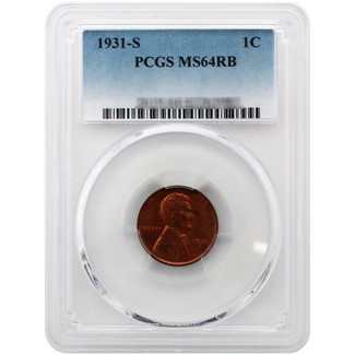 1931-S Lincoln Cent PCGS MS-64 RB