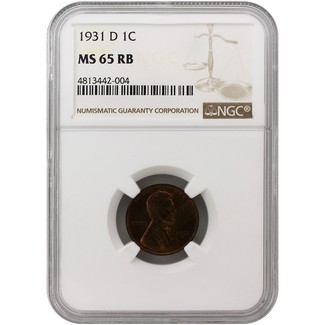 1931-D Lincoln Cent NGC MS-65 RB