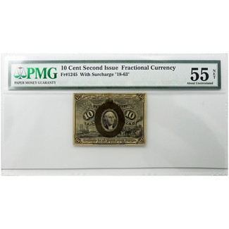 1863 Ten Cent Fractional Note PMG 55 Net (Previously Mounted)