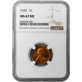 1935 Lincoln Cent NGC MS-67 RD