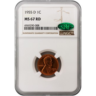 1955-D Lincoln Cent NGC MS-67 RD (CAC)