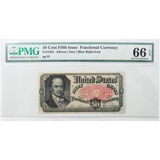 1875 Fifty Cent Fractional Note PMG 66 EPQ
