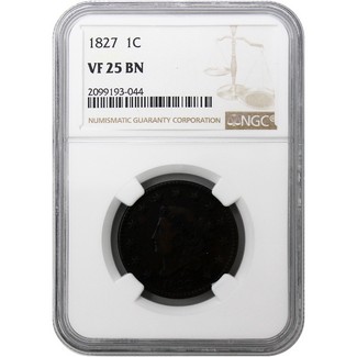 1827 Large Cent NGC VF-25 BN