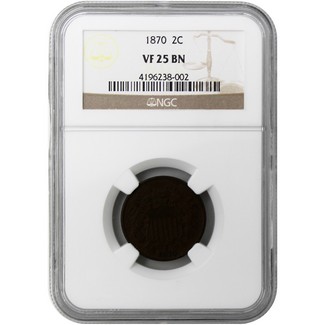 1870 Two Cent NGC VF-25 BN