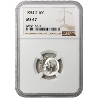 1954-S Roosevelt Dime NGC MS-67