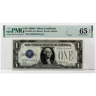 1928A $1 Silver Certificate PMG 65 (EPQ)