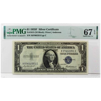 1935F $1 Silver Certificate PMG 67 (EPQ)