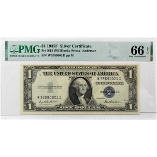 1935F $1 Silver Certificate PMG 66 (EPQ)