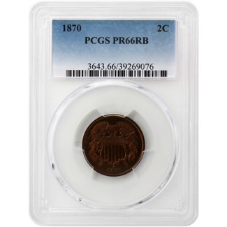 1870 Proof Two Cent PCGS PR-66 RB