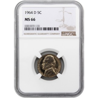 1964-D Jefferson Nickel NGC MS-66 + Bonus