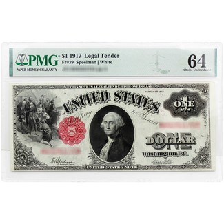 1917 $1 United States Legal Tender Note PMG 64 EPQ